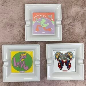 Vintage Peter Max Iroquois Ashtray Set (3), Chinaware, Retro, collectors‎ item